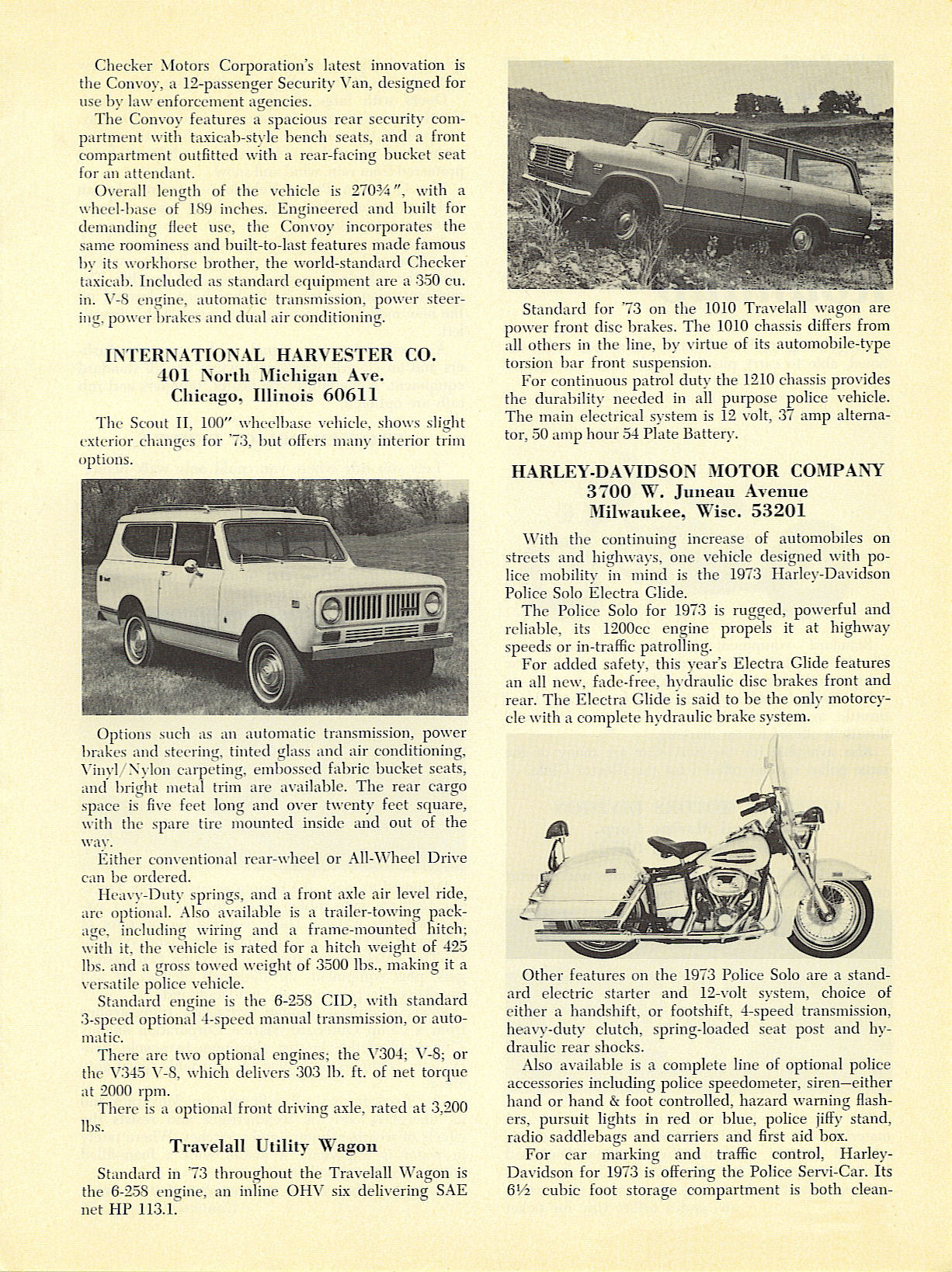 1973 Police Vehicles Booklet Page 4